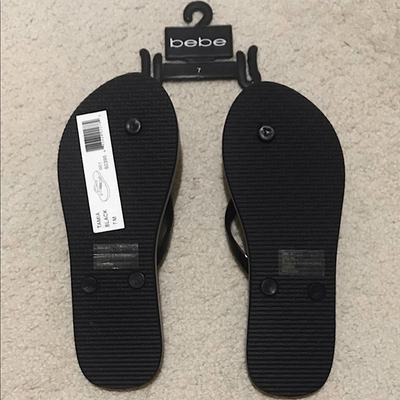 🆕🔥RARE BEBE SUPER CUTE FLIPFLOPS/BLACK&BEBE IN BLING SILVER MULTICOLORED INSOL - Picture 10 of 12